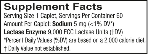 Vista 5 de Lactase Fast Acting- Suplemento digestivo lácteo, 60 cápsulas (paquete de 1)