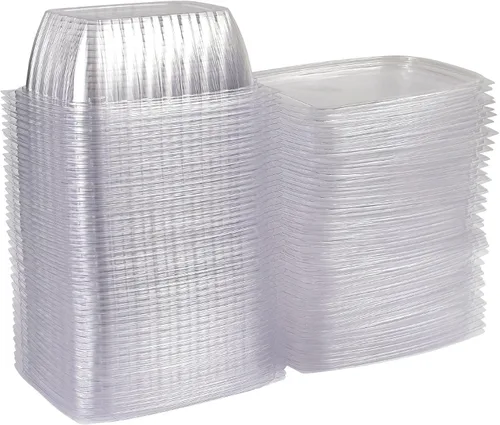 Vista 20 de ECO PRODUCTS Contenedores de delicatessen compostables de 12oz transparentes rectangulares con tapas, caja de 300, para preparación de comidas