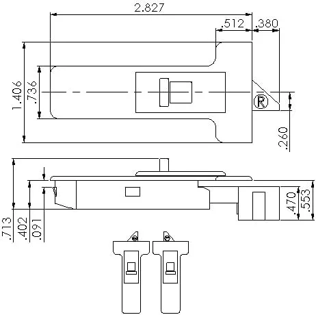 Vista 2 de Un par de pestillos de inclinación de la hoja blanca de la ventana 2878WHITE