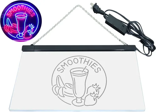 Vista 8 de ADVPRO Smoothies Fruit Drink Shop Señal de neón LED de doble color azul y rojo 24 "x 16" st6s64-i3343-br azul y Red
