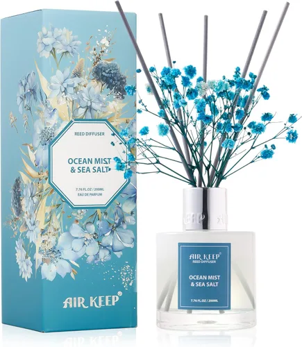 Vista 21 de Airkeep Juego de difusor de varillas – 3.38 onzas líquidas (3.4 fl oz), difusor de aroma de bambú para el hogar, incluye 8 varillas difusoras