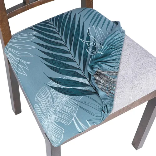 Vista 9 de SearchI Juego de 2 fundas de asiento para sillas de comedor, fundas de asiento elásticas con estampado, extraíbles y lavables, fundas de cojín