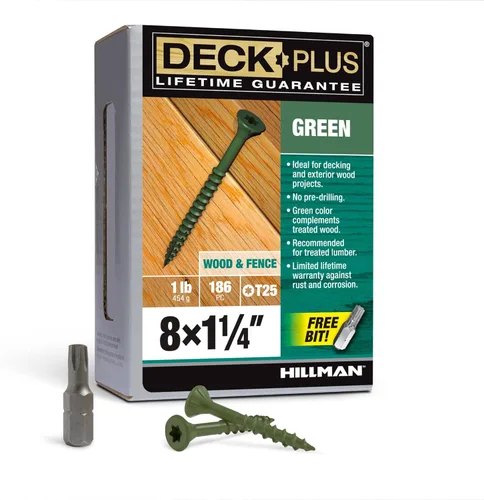 Vista 27 de Deck Plus Tornillos para valla y madera exterior con revestimiento epoxi de 2 pulgadas #8 x 2 Torx/Star Drive incluido, rosca gruesa, tornillo