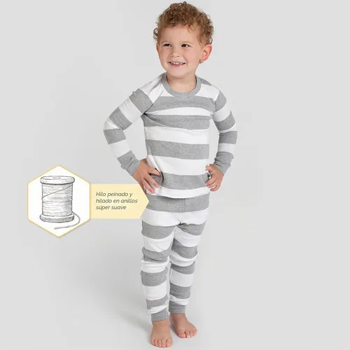 Vista 5 de Burt's Bees Baby Pijama de algodón orgánico para niños, conjunto de pijama Paquete de 1 temporada de Apple