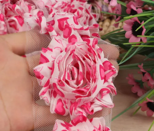 Vista 2 de yycraft Pack de Flores de estrás de 2 pulgadas con perla para manualidades.