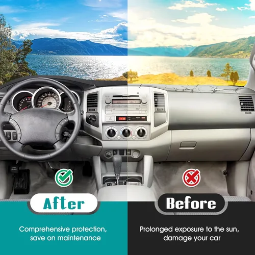 Vista 462 de FIILINES - Cubierta para tablero, accesorio para tablero de malla antideslizante, parasol sin reflejos y protector compatible con Toyota Tundra