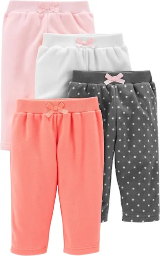 Simple Joys by Carters Pantalones de forro polar para bebé paquete de 4