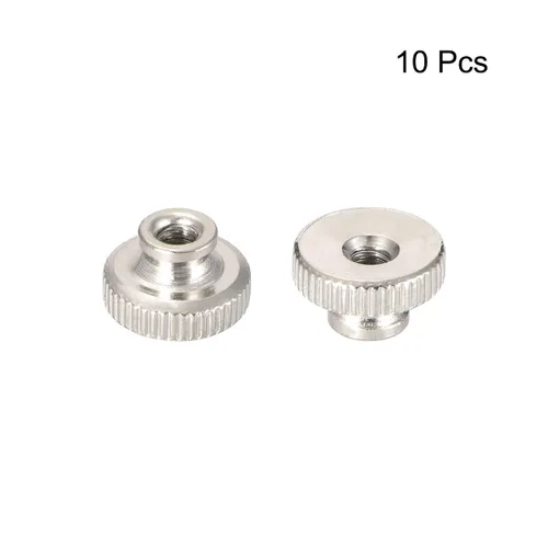 Vista 2 de uxcell - Tuercas moleteadas de pulgar, 10 piezas, M3x0.5mm, pernos redondos de hierro, tono plateado, para piezas de impresora 3D
