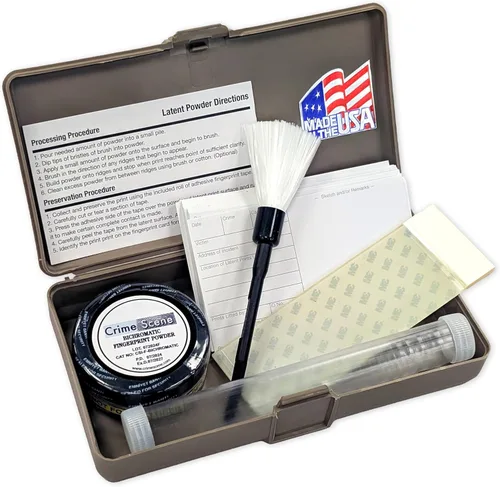 Crime Scene Kit básico de huellas dactilares latentes, polvo gris bicromático