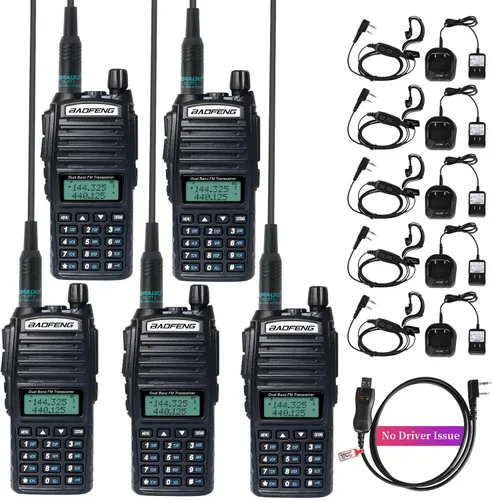 BaoFeng Radio BaoFeng UV-82 Radio de jamón 144-148/420-450Mhz Radio de 2 vías con cable de programación FTDI de largo alcance de doble banda Radio