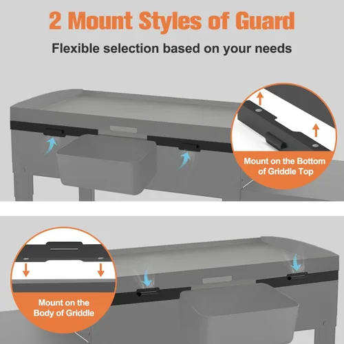 Vista 6 de Koutemie Protector contra el viento Blackstone de 17 pulgadas, accesorios de parrilla con protector térmico magnético, pantallas de viento de acero