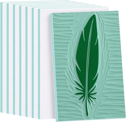 Vista 10 de SGHUO Linoleum Blocks for printmaking, 8pcs 4"x6" Gray Rubber Carving Blocks Stamp Making Kit