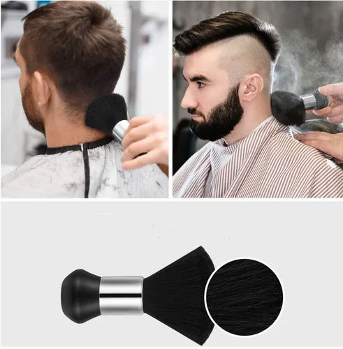 Vista 6 de Kit de corte de pelo con cepillo de plumero, color negro