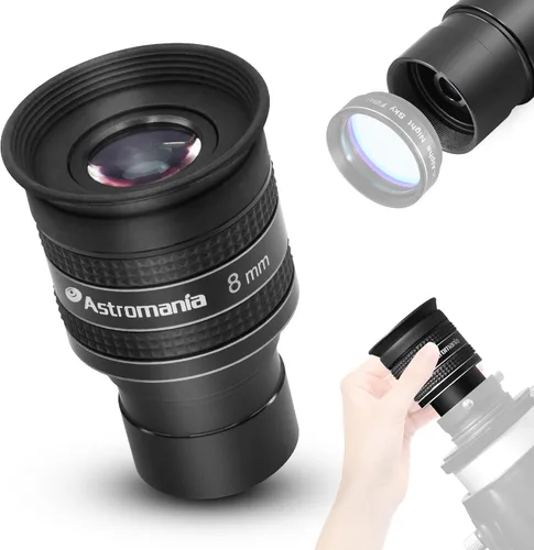 Vista 18 de Ocular de Telescopio Astromania 2.5mm, Ocular de Campo Aparente de Ángulo Amplio de 58 Grados Planetario para Telescopio de Astronomía de 1.25