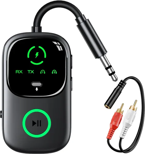 Vista 11 de LED Display 2 in 1 Bluetooth 6.0 Transmitter Receiver 3.5mm AUX Jack RCA Wireless Audio Adapter Dongle for Airpods Headphones TV Airplane Flight Car