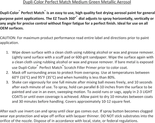 Vista 248 de Pintura para automotores, combinación perfecta con General Motors, de Dupli-Color, dorado metálico