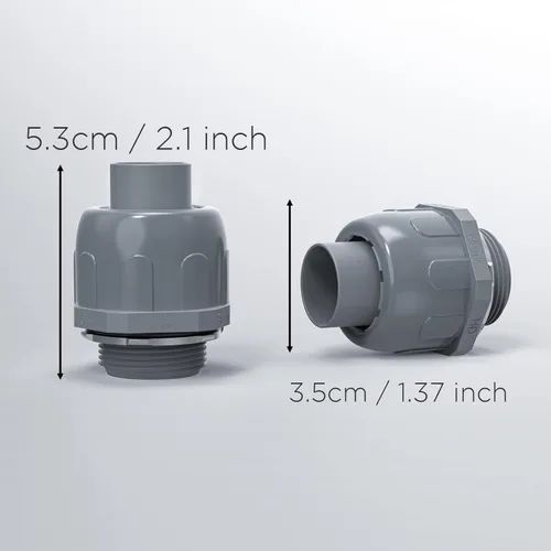 Vista 3 de Conectores de conducto, conector hermético de líquido de 1/2 pulgada NPT no metálico para accesorios de conducto flexibles eléctricos de PVC, 180