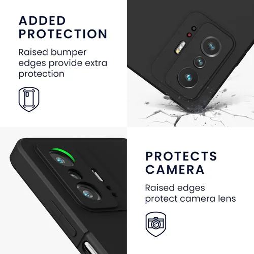 Vista 3 de kwmobile Funda compatible con Xiaomi 11T/11T Pro Case - Funda protectora delgada de silicona TPU para teléfono - Negro