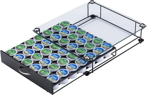 Vista 8 de Rice rat K Cup Pod - Cajón superior de hierro, soporte para cápsulas de café, compatible con almacenamiento de cápsulas, 42 K cup (negro)