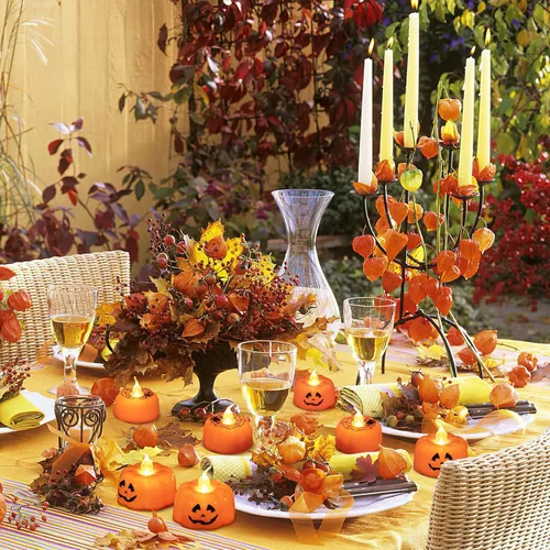 Vista 4 de Litake Luces LED de calabaza de Halloween, paquete de 12 luces de té parpadeantes de Jack-O'-Lantern, velas de calabaza que funcionan