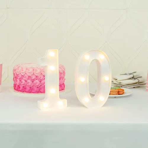 Vista 6 de Restaurantware Illumify - Luz LED de marquesina duradera de 7.1 x 1.2 x 8.7 pulgadas, número 0, a prueba de contacto, de plástico, con ranura