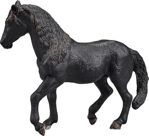 Vista 4 de MOJO Figura pintada a mano con réplica de juguete de caballo realista negra andaluza