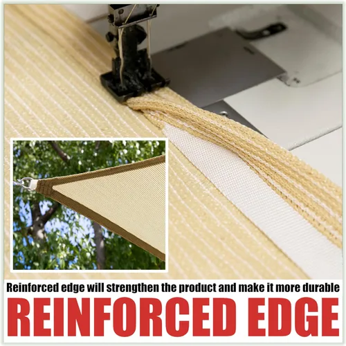 Vista 5 de Royal Shade Toldo parasol cuadrado rectangular marrón de 6 x 6 pies para hacer toldo RTAPR0812, 95% de bloqueo UV, estándar comercial de 200 GSM