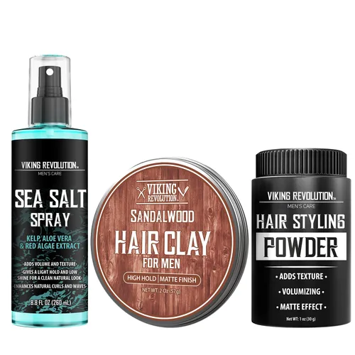 Vista 9 de Viking Revolution Spray de Sal Marina para Hombres - Spray Texturizante para el Cabello con Algas, Aloe Vera y Extracto de Algas Rojas - Sprays Surf