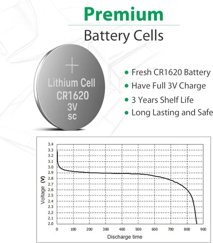 Vista 3 de LiCB Batería de litio CR1620 3V CR 1620 (paquete de 10)
