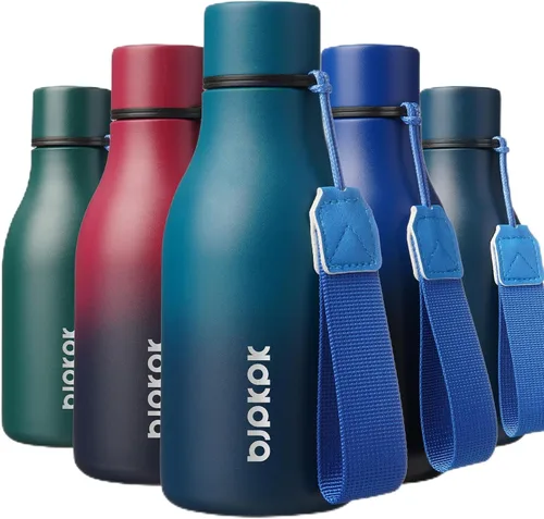 Vista 93 de BJPKPK - Botellas de agua aisladas, botella de agua de metal de acero inoxidable de 25 oz con correa, jarras, tazas, frascos libres de BPA a prueba
