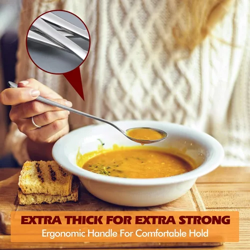 Vista 3 de Hiware, 12 cucharitas de acero inoxidable 18/10, Plateado