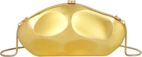 Vista 28 de Reberomantic - Bolso de mano para mujer con patrón de celosía, geométrico, con cadena, tipo clutch para la noche