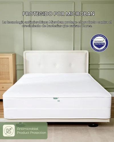 Vista 4 de FAUNNA Funda protectora de colchón 100% algodón para insectos, ácaros y Blanco
