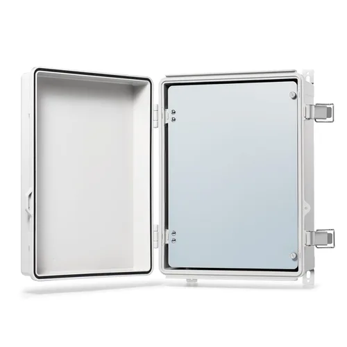Vista 12 de QILIPSU - Caja de conexiones de acero inoxidable con tapa, bisagras y placa de montaje, universal, impermeable IP67, plástico ABS, gris, recinto