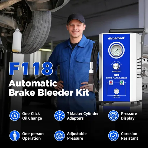 Vista 2 de Kit de purga de freno eléctrico BELEY, máquina automática de 110V para cambio de aceite de líquido de frenos con kit de purga de cilindro maestro