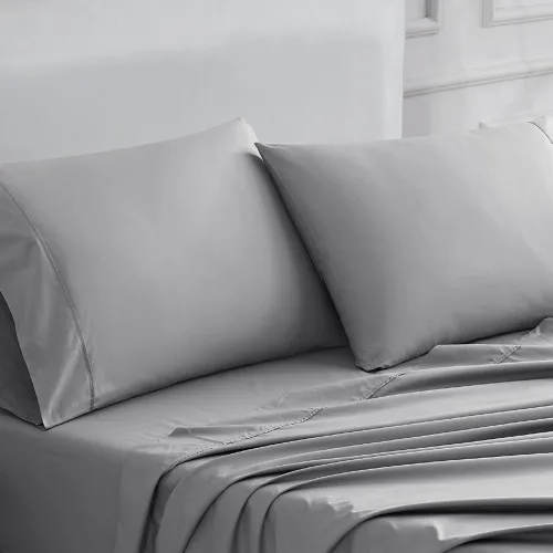 Vista 12 de Linen Closet Juego de sábanas tamaño individual – 100% algodón natural percal, juego de sábanas de cama individual de 3 piezas refrescante