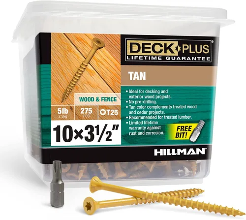 Vista 37 de Deck Plus Tornillos para valla y madera exterior con revestimiento epoxi de 2 pulgadas #8 x 2 Torx/Star Drive incluido, rosca gruesa, tornillo