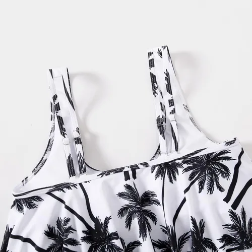 Vista 3 de IFFEI Traje de baño familiar a juego de dos piezas tankini con volantes bikini Mommy and Me