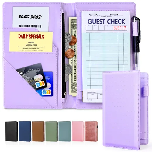 Vista 10 de LINTRU Libro de Servidor, Libros de Servidor Reforzados y Duraderos para Mesera, Libro de Mesera Pulido y Profesional, Libro de Servicio Organizado