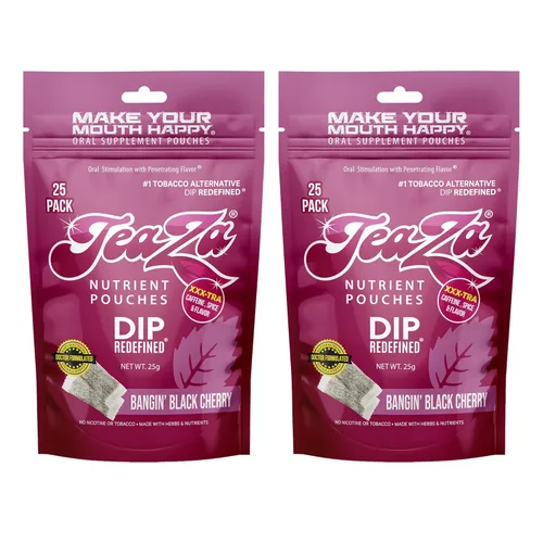 Vista 51 de Teaza Bolsas energéticas a base de hierbas, para masticar tabaco, alternativa sin nicotina, tabaco alternativo y inmersión saludable, sabor tropical