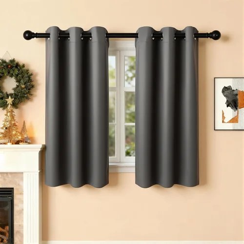Vista 72 de Cortinas de oscurecimiento de habitación de 45 pulgadas de largo para dormitorio y sala de estar, cortinas térmicas aislantes con ojales