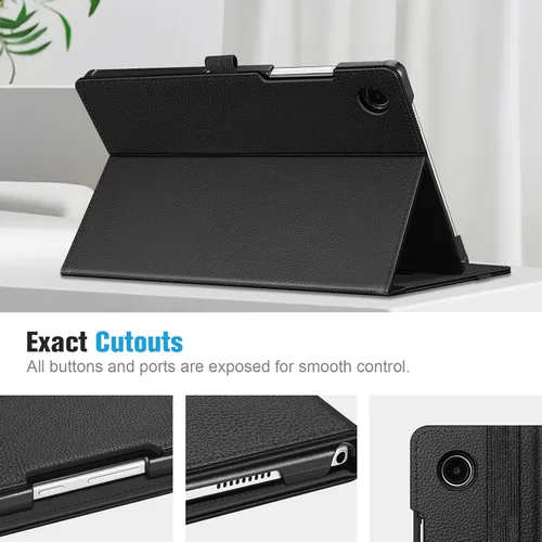 Vista 9 de Fintie Funda para Samsung Galaxy Tab A8 de 10.5 pulgadas modelo 2022 (SM-X200/X205/X207), cubierta trasera con soporte inteligente de visión Negro