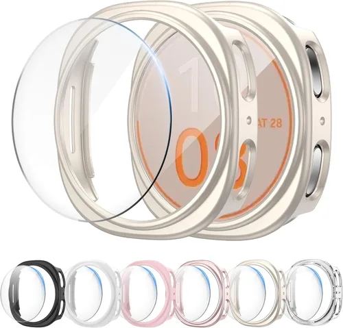 Vista 9 de Cuteey Paquete de 6+6 para Samsung Galaxy Watch 7 Protector de Pantalla de 40mm, Funda de Parachoques de PC Duro con Película de Vidrio Templado