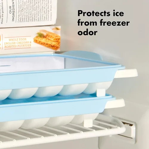 Vista 4 de OXO Good Grips - Bandeja para cubitos de hielo, 2 unidades, color blanco
