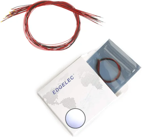 Vista 18 de 20pcs precableado 1206 blanco SMD LED emisor de luz diodo DC 3V Micro Litz longitud 7.8 pulgadas (7.9 in) soldado mini luces LED para bricolaje