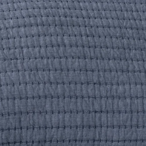 Vista 7 de ELEGANT LIFE HOME Colección Chambray de algodón teñido con hilo de algodón lavado con punto de canal estándar lavado, color azul, 20 x 26 pulgadas +