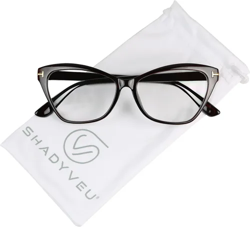 Vista 2 de ShadyVEU Lentes de sol sexy de ojo de gato con lentes transparentes, M