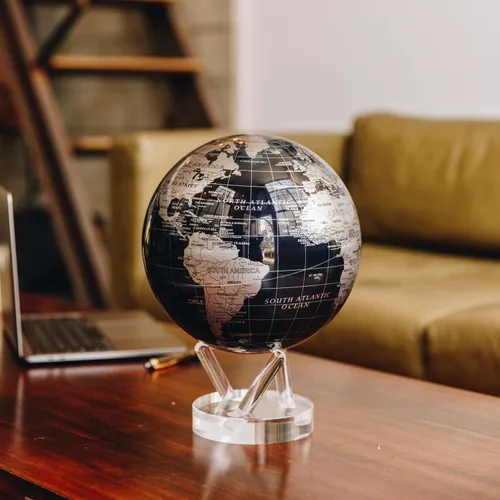 Vista 9 de MOVA Globo Metálico Negro y Plata 4.5