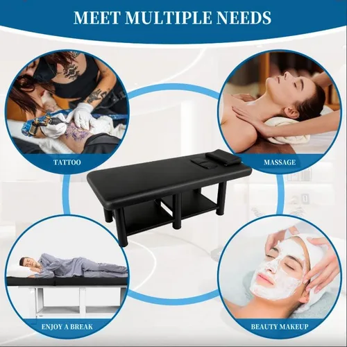 Vista 4 de Heavy Duty Wide Stationary Massage Table 75×31.5 Inch Overall Size, Portable Massage Table with Removable Square & Cylinder Pillows, for Relaxation