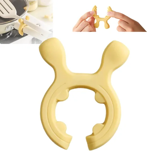 Estante multifuncional de silicona para espátulas con mango de olla para Amarillo
